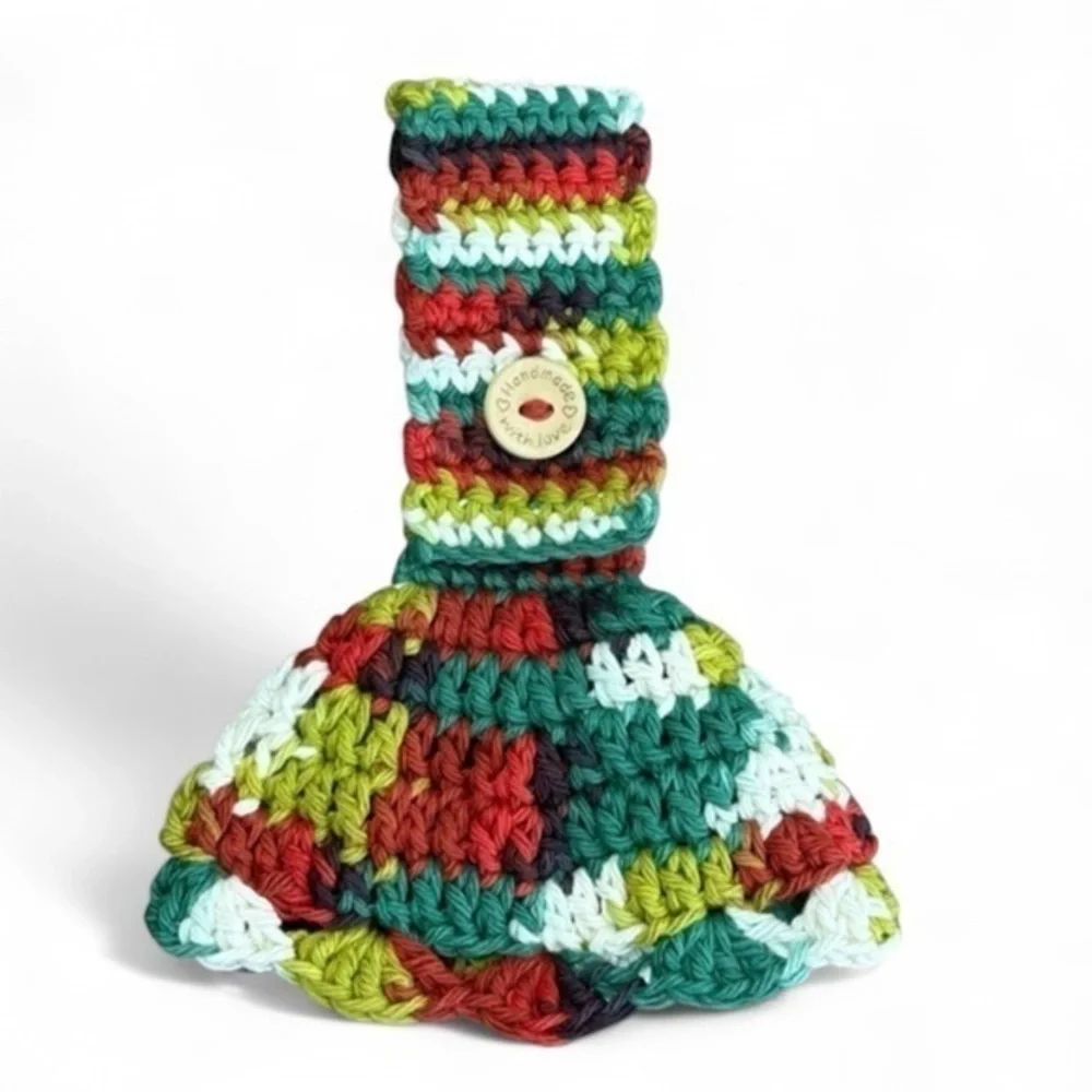Kitchen Tea‎ Hand Towel Topper Holder Christmas Holiday Cotton Crochet by Seller